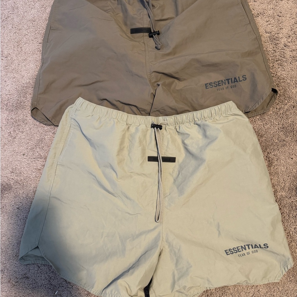 Essentials Tan and Gray Athletic Shorts